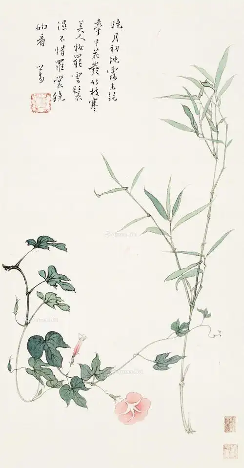 【工笔花卉 立轴 设色绢本】拍卖品_图片_价格_鉴赏_绘画_雅昌艺术品