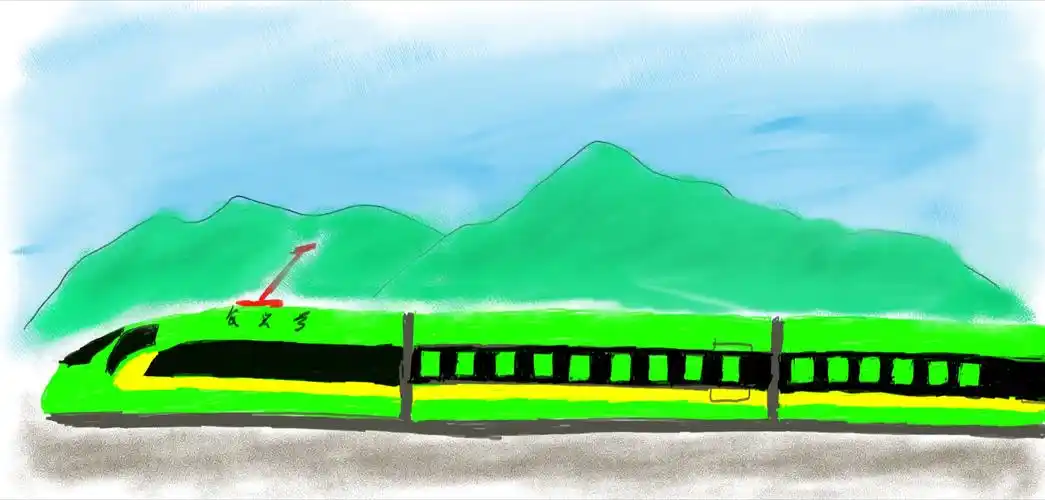mpen画的绿皮火车