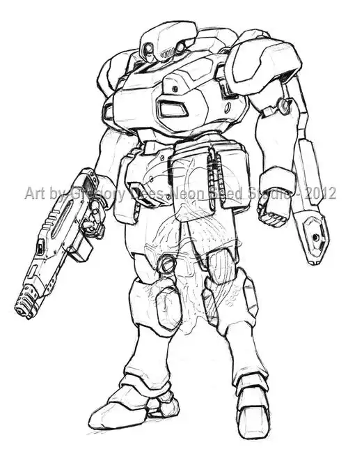 狮子机甲简笔画,机甲简笔画机器人_大山谷图库