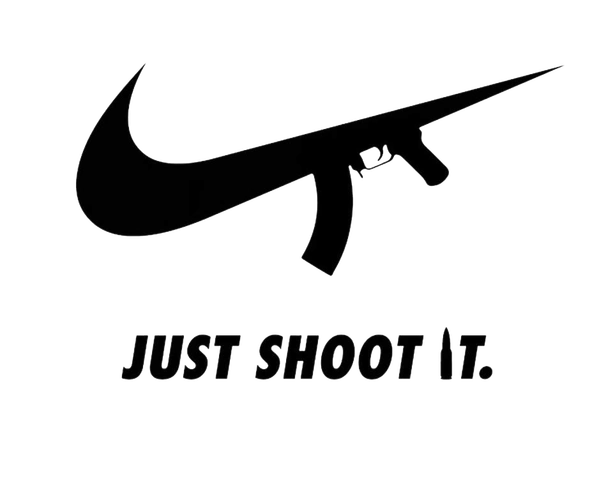 枪型nike字母印花图案服装t恤裁片烫图印花花型素材