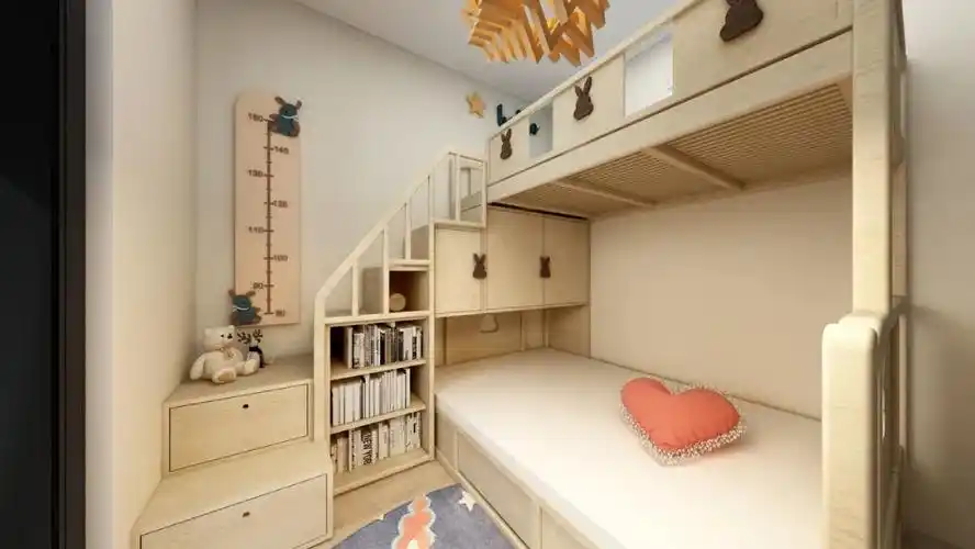 上海35m05学区房唯一卧室改成两间房这样订制住四个人都不挤