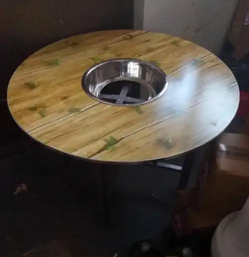 贵州烙锅全实木圆桌 烙锅桌子 火锅圆桌炸桌子炸洋芋烙锅桌子