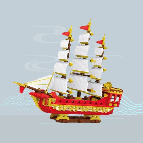 兼容乐高微颗粒积木一帆风顺成人高难度拼装玩具建筑摆件新年礼品