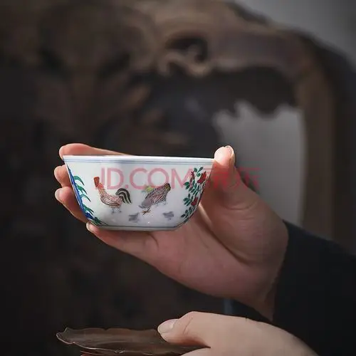 景德镇手绘明成化斗彩鸡缸杯茶杯主人杯品茗杯茶盏功夫茶