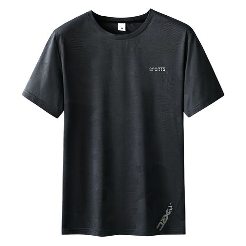 梦娇男士夏季大码速干短袖t恤 深灰色 xl