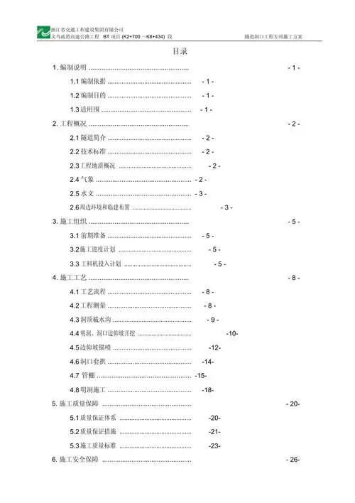 隧道洞口工程专项施工方案设计_第1页