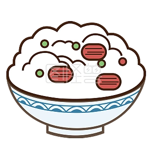 国潮 卡通 节日 节气 冬至 食物 美食 习俗 八宝饭