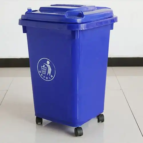 垃圾桶带轮带盖手推黄色废物污物回收桶万向轮30l40l50升 50l灰蓝绿红