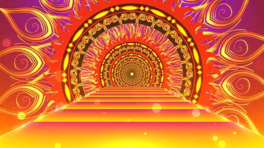 4k绚丽唯美西域歌舞舞台背景视频