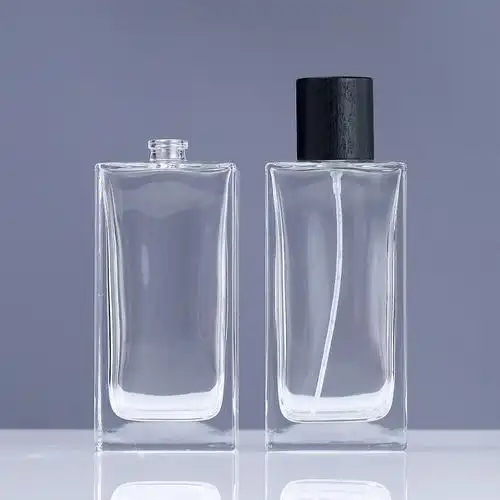 批发玻璃香水瓶 100ml大容量透明长方瓶化妆品分装瓶按压式喷雾瓶