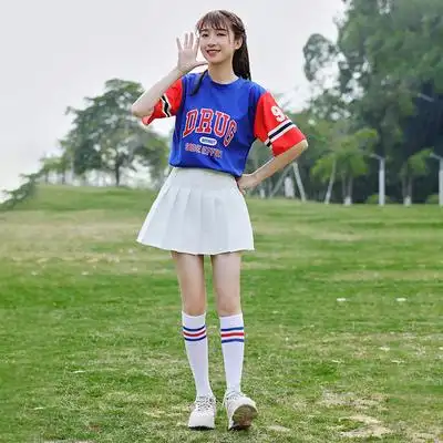 韩版学生啦啦运动会开幕式拉拉队套装爵士舞蹈服女篮球宝贝民族服装