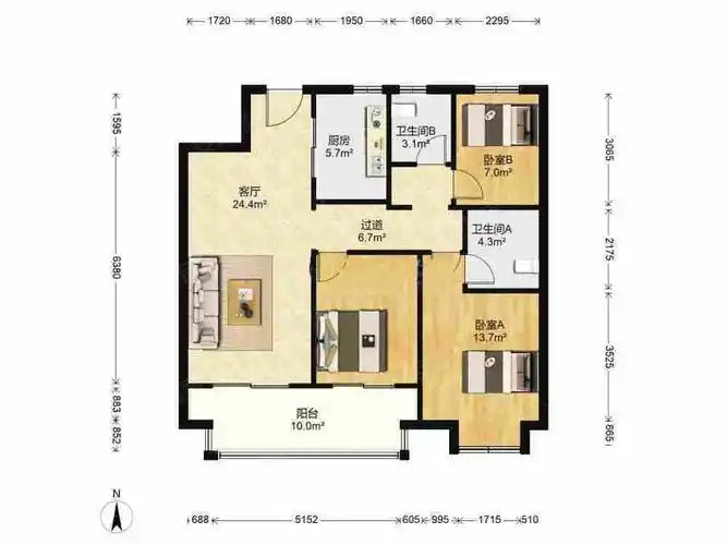 吾悦广场一期 交通便利 商品住宅 近地铁 房龄新 小三居