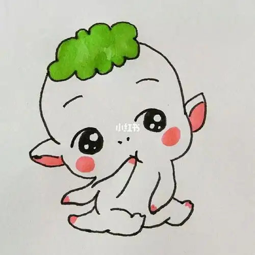 胡巴的简笔画彩色