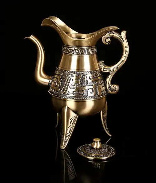 酒具酒杯套装家用三足鼎酒壶白酒青铜爵杯酒樽分酒器青铜款爵酒杯1个