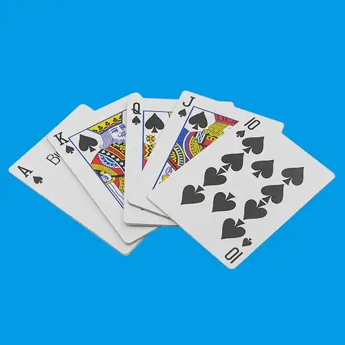 同花顺不锈钢扑克牌 一套5张同花顺 花色随机 舞台魔术道具