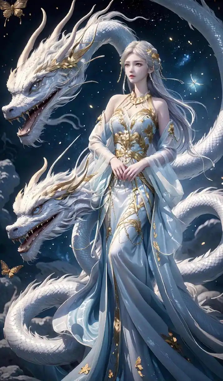 武庚纪# #壁纸# #ai国漫美女# 武庚纪白龙