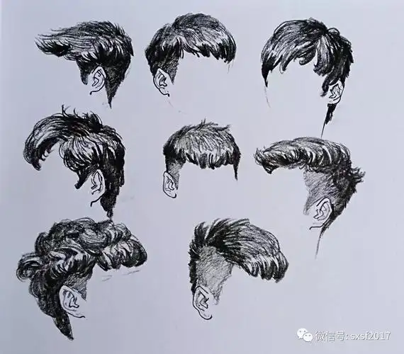 0055期——男性头发示范及讲解._速写视频教学_零二七艺考