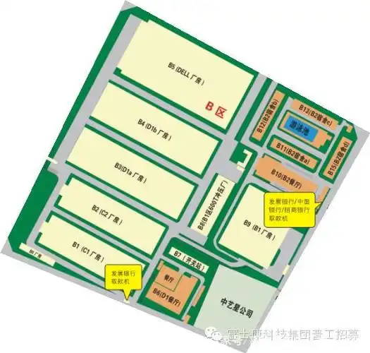 深圳龙华富士康园区区域分布图——龙华富士康园区平面图