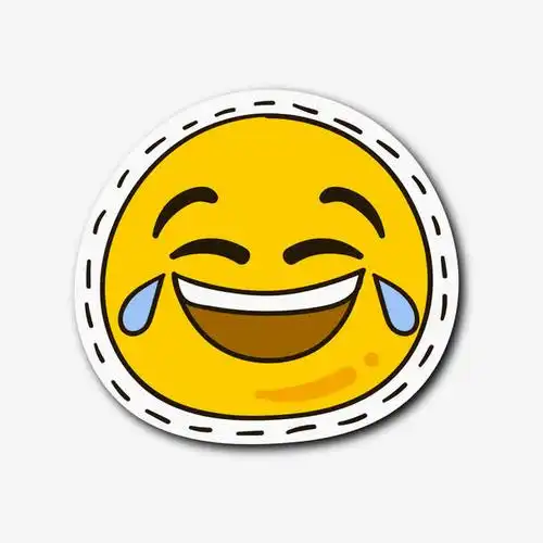 黄色圆形笑哭表情