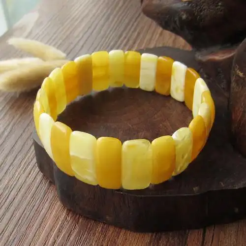 美轮美奂波罗的海天然琥珀双色金绞蜜蜡老蜜蜡手手镯手链手饰