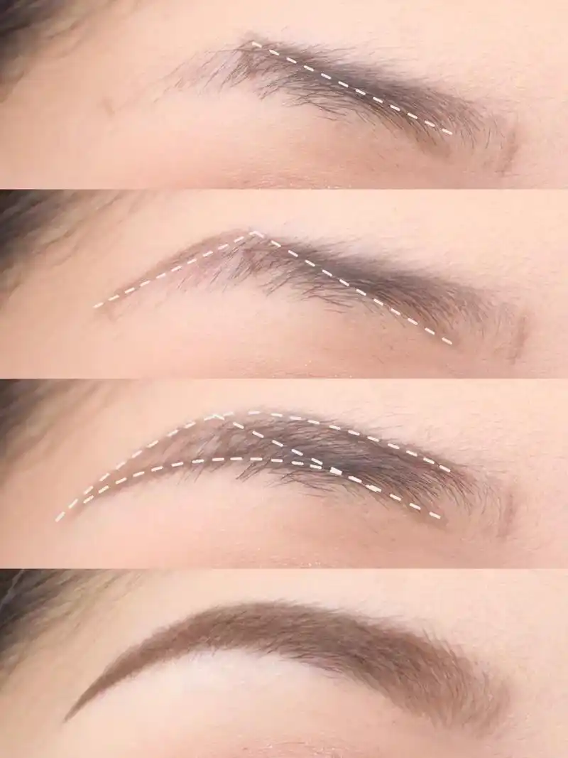 方圆脸气质小弯眉教程 新手懒人画眉三部曲.#新手化妆教程 # - 抖音