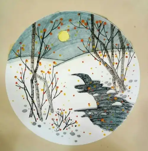 儿童国画田园小品[山水画]作品分享(8岁一12岁)