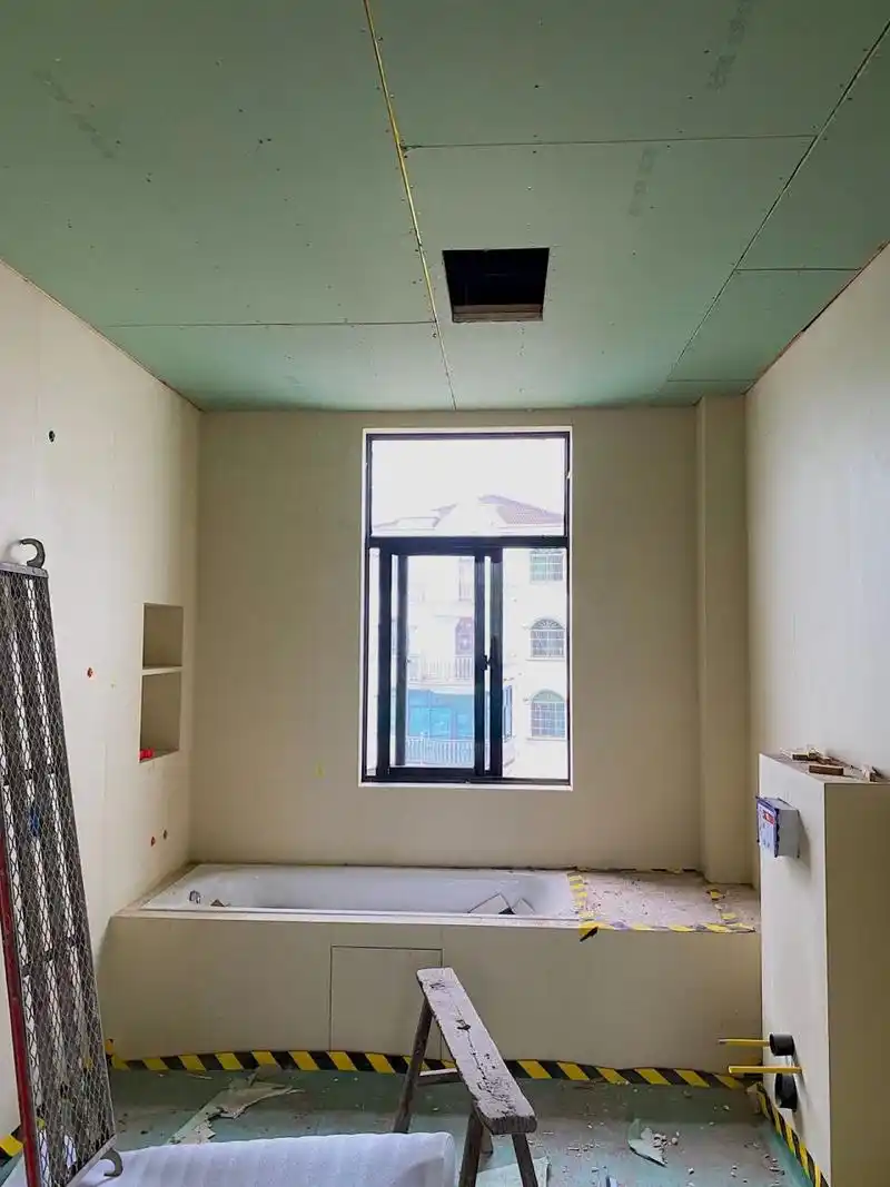 农村自建房装修|石膏吊顶,简单大平顶 全屋石膏板,我不喜欢铝扣板也不