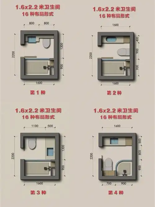 1.6米宽2.2米宽卫生间的16种设计方案