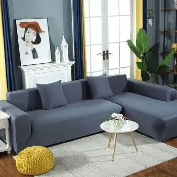 四季通用全包套沙发套罩弹力京闪配送藏蓝色u型四人位四人位三人位