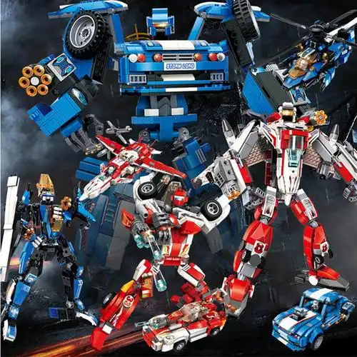 古迪积木乐高变形金刚大黄蜂擎天柱机器人拼装合体恐龙塑料积木