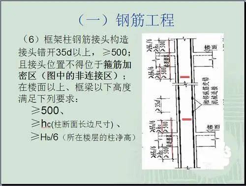 框架柱钢筋接头构造