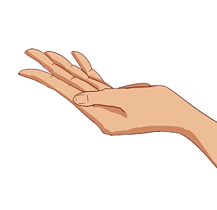 卡通伸手手势插画