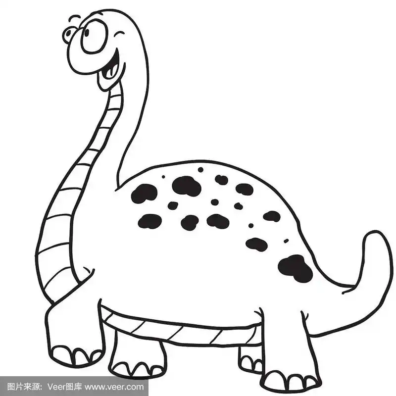 简单的黑白恐龙