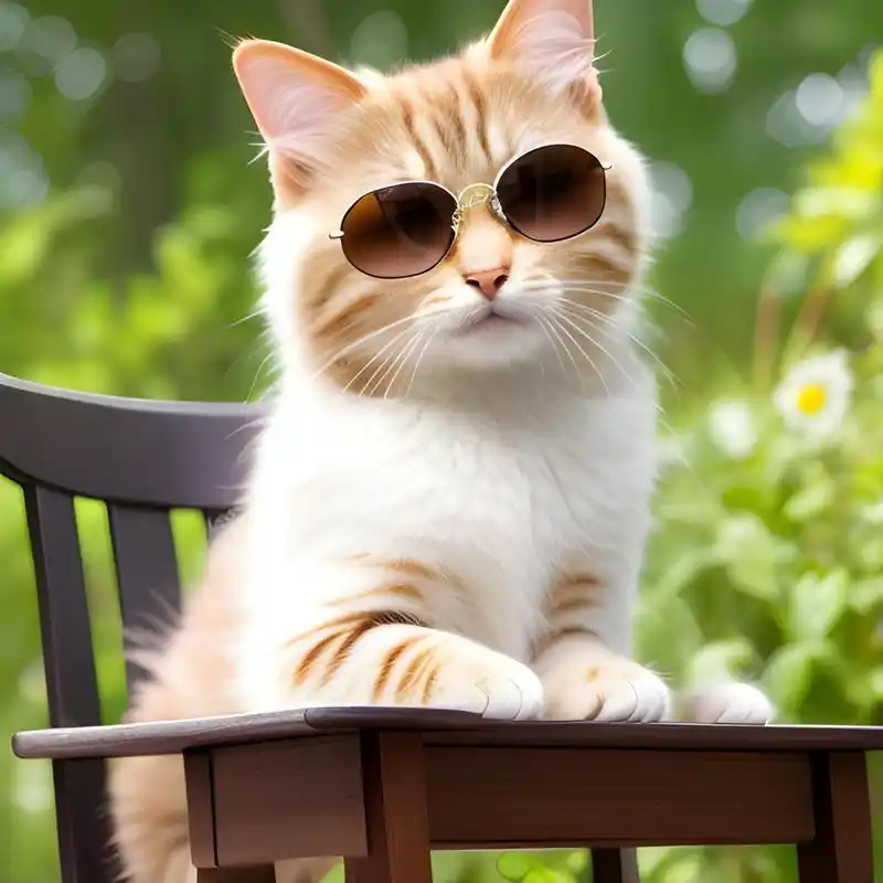 一只戴墨镜耍酷的 #猫# #猫咪