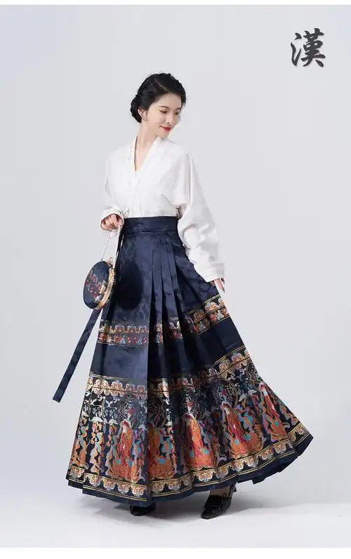 **明制汉服千里江山飞机袖新中式仿妆花马面裙女 - 17网