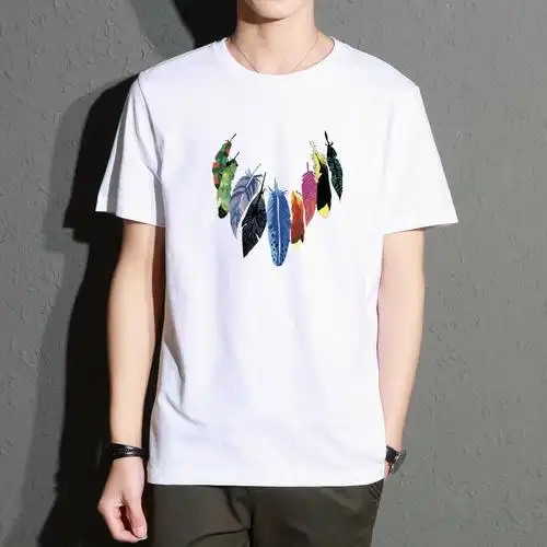 男士短袖t恤男夏季新款圆领半袖韩版修身大码体恤青年打底衫