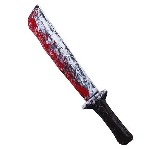 万圣节带血刀麦克梅尔尖刀pu砍刀cos屠夫玩具刀匕首道具鬼屋密室