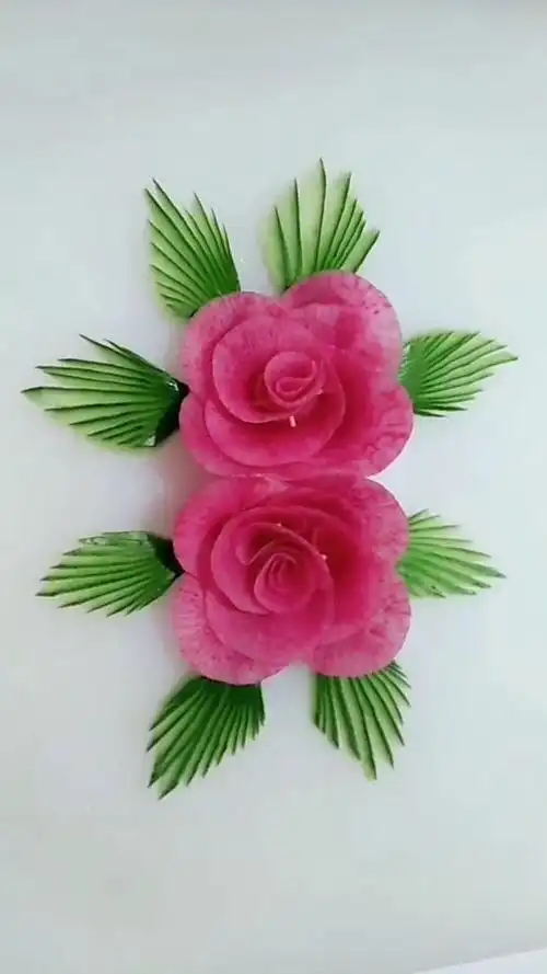 心里美萝卜作花做法教学