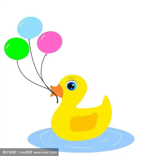 可爱的鸭子卡通插图