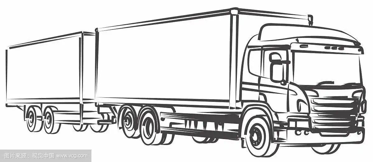 素描长卡车