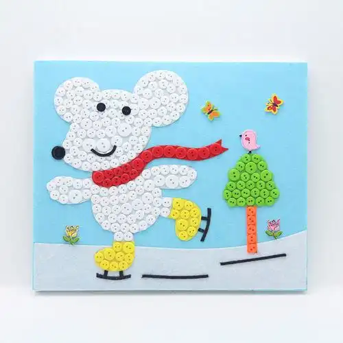 创意小学生手工作品纽扣画材料包儿童子制作幼儿园粘贴作业默认尺寸