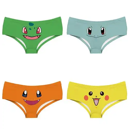 可爱皮卡丘卡通内裤包臀低腰三角裤印花甜美透气学生日本动漫少女