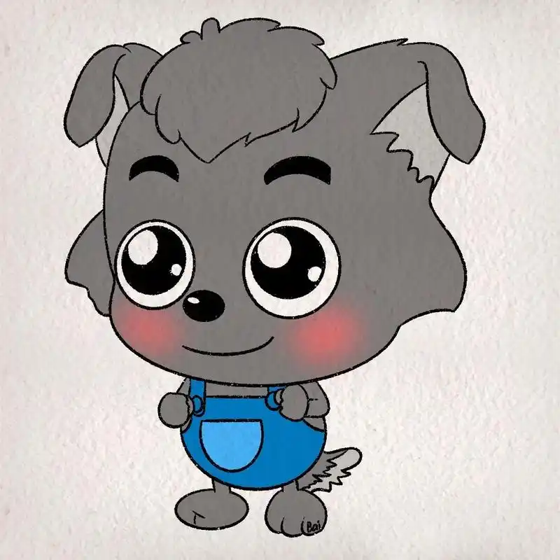 艾特你的小灰灰给你画.大眼萌狼#简笔画 #可爱头像 #绘画过 - 抖音