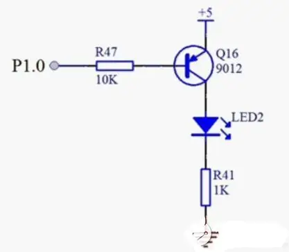 9012三极管驱动led电路原理图.