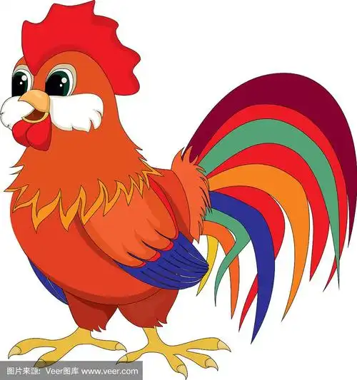 卡通红公鸡
