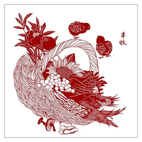 以乐剪纸花篮剪纸图样手工刻纸花鸟图案素材打印底稿风窗花-阿里巴巴