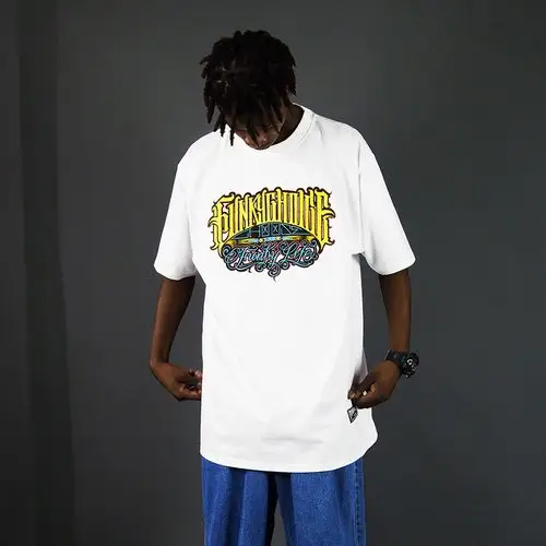 正品潮牌嘻哈男士短袖恤大码西海岸摇滚t恤