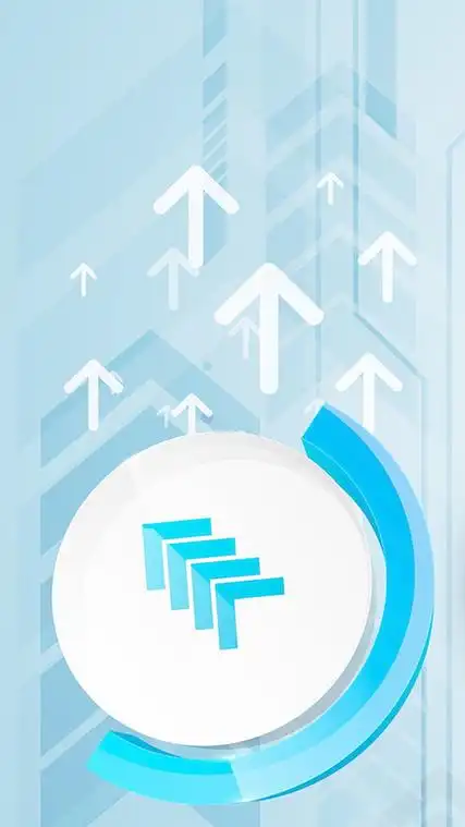 简约公司商务海报蓝色箭头