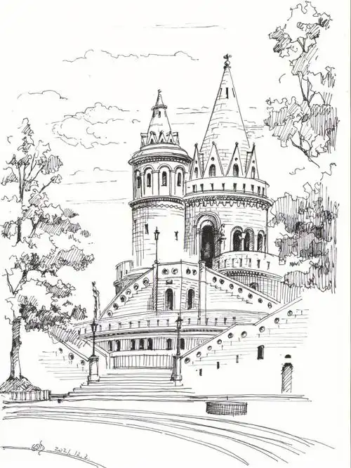 最近有点忙,没顾上出新,整理下图纸打卡交作业#钢笔画 #建筑手绘