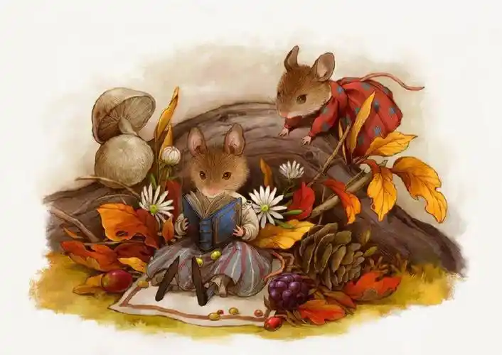 手绘插画老鼠也能这么可爱